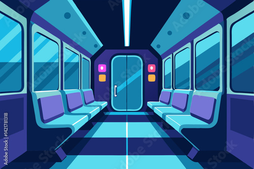 subway train in motion blur