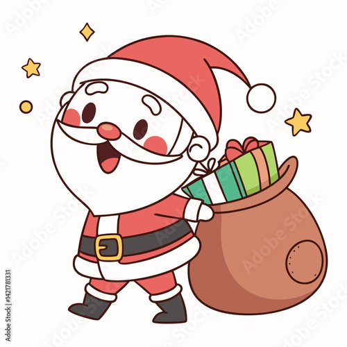 Vector Cute santa clause cartoon character