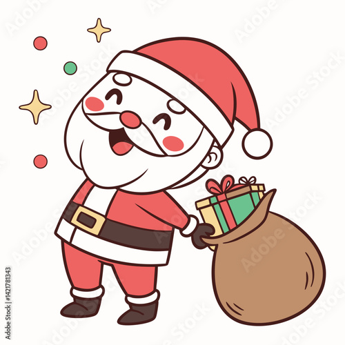 Vector Cute santa clause cartoon character