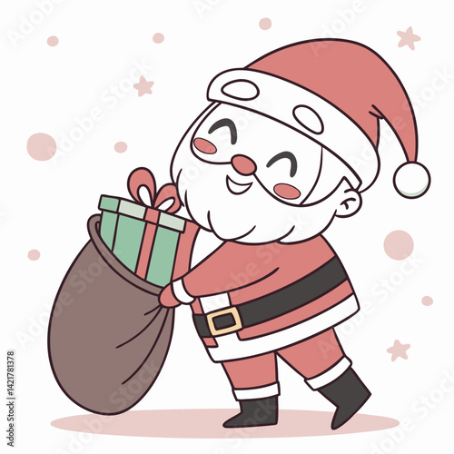 Vector Cute santa clause cartoon character