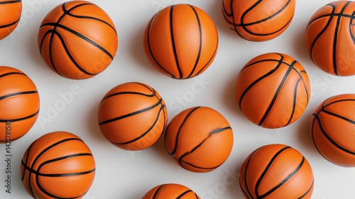 Basketball pattern on white background (1) photo