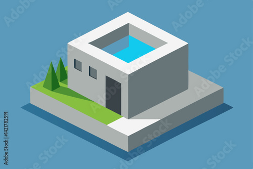 vector illustration of an industrial building