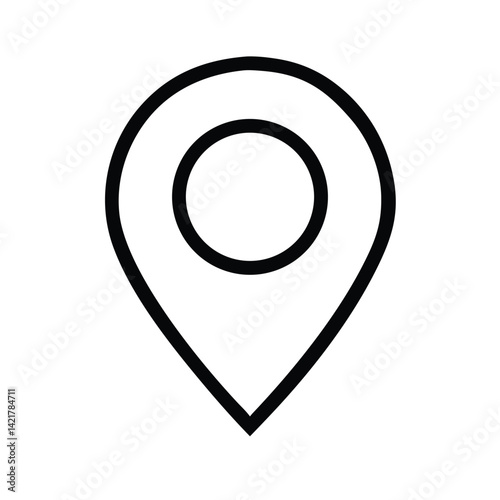 Location Pin Icon: A sleek and modern location pin icon, meticulously crafted to guide and navigate, symbolizing precision and direction.