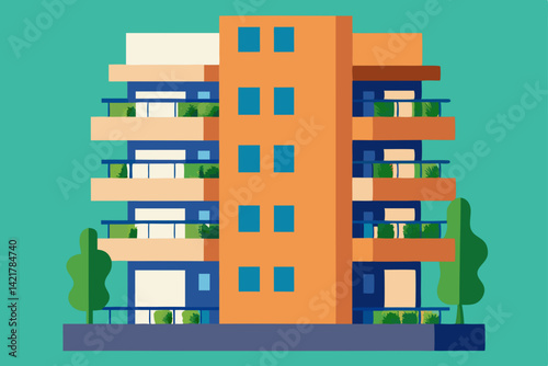 vector illustration of modern building