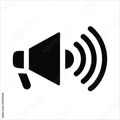 Amplifier Icon: A clean and modern amplifier icon, designed with a minimalist approach, capturing the essence of sound amplification and communication in a visually appealing manner.