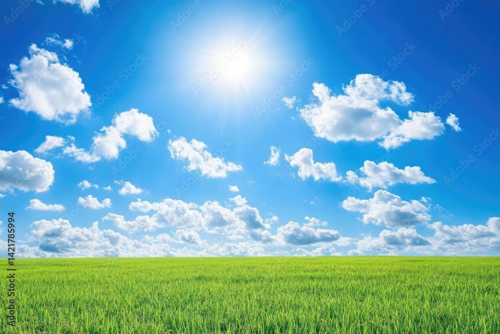 Vast field under bright sky Vast field under bright sky