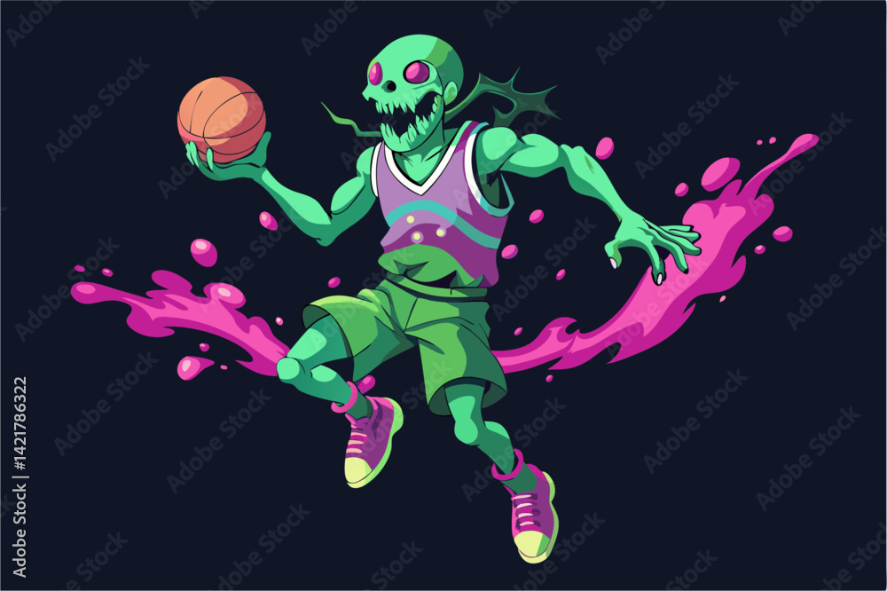 Obraz premium Basketball player skeleton