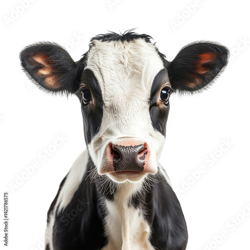 Cow ear tag isolated on transparent background.