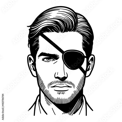 Portrait of a young man with headphones in a cartoon style, featuring a smiling face, glasses, and a tattoo