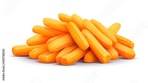 High-quality 3D orange carrots with a crispy texture for professional vegetable-themed designs
