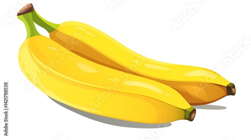 High-quality Banana Vector Illustration Ideal for Vegetarian Health Blogs & Websites