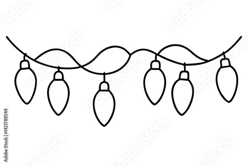 Christmas Glow – Line Art Festive Lights Vector