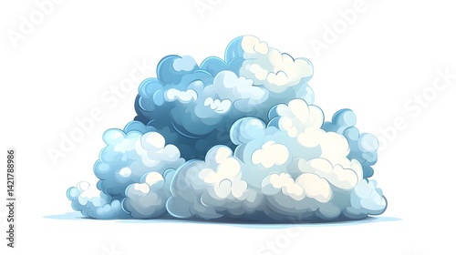 Professional Cartoon Cloud Symbol Vector Illustration for Various Creative Projects