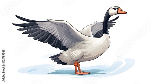 Professional Cartoon Goose Vector Illustration for Child Book Covers and Educational Materials