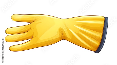 Colorful Cartoon Rubber Glove Vector Illustration for Cleaning Supplies Advertisement