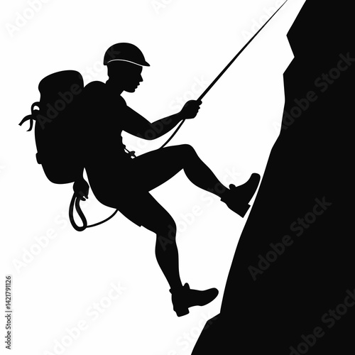 rock climber silhouette