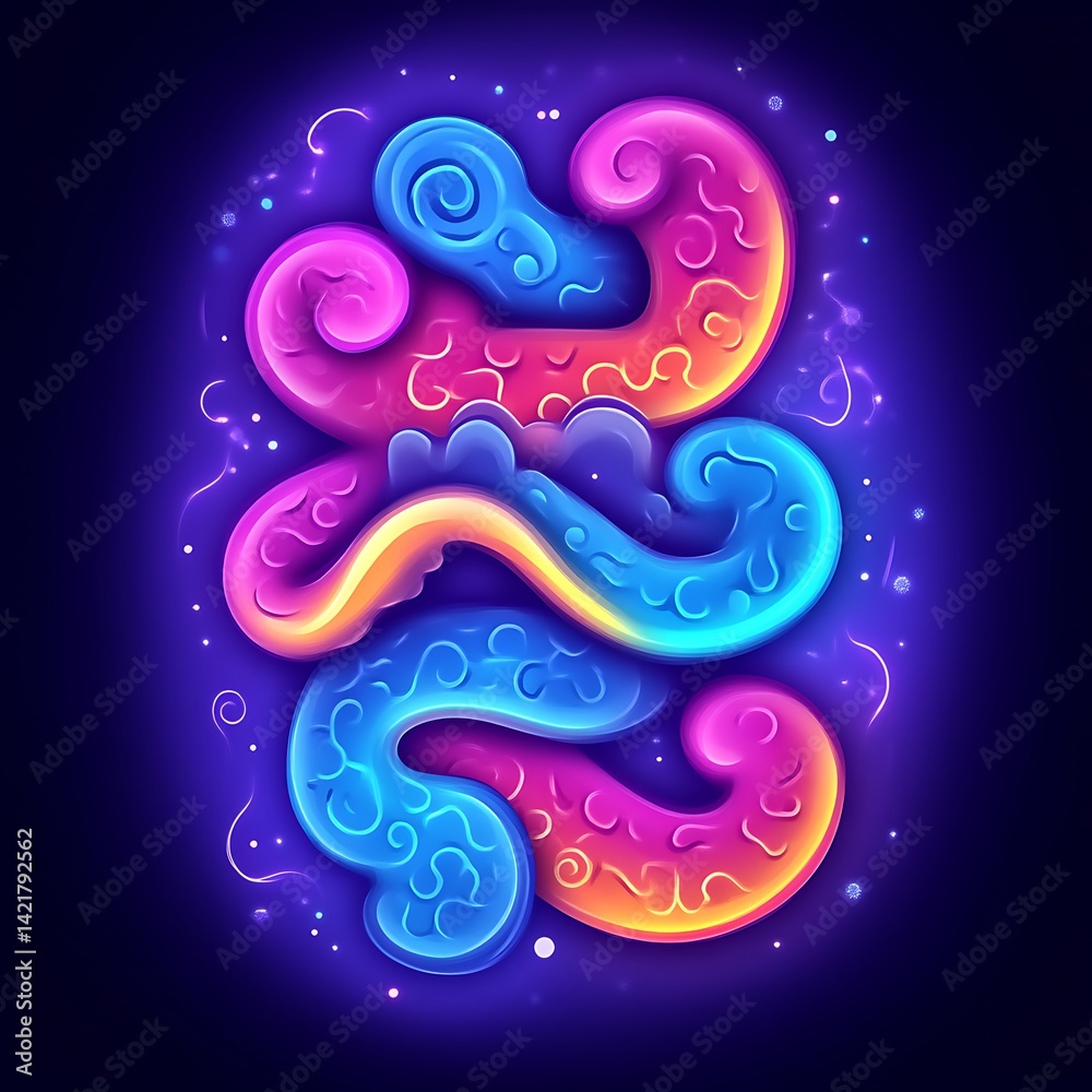 Abstract swirling shapes, vibrant colors, glowing design Abstract swirling shapes, vibrant colors, glowing design