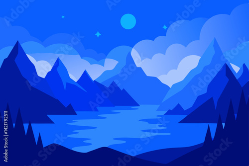 mountain landscape vector illustration
