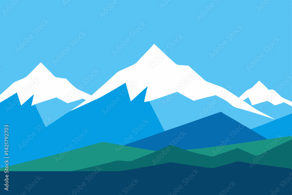 Naklejka premium mountain landscape vector illustration