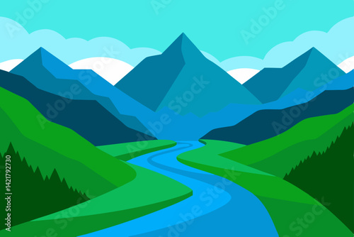 mountain landscape with mountains