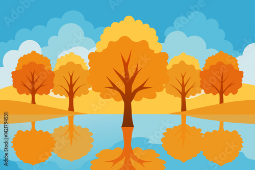 autumn landscape with trees