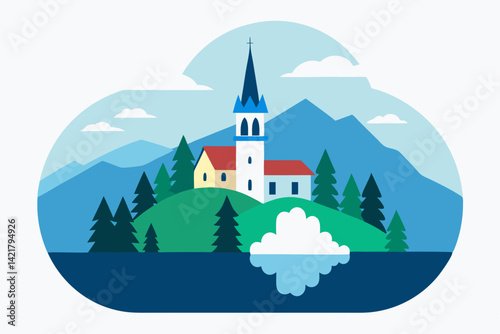 vector illustration of a castle