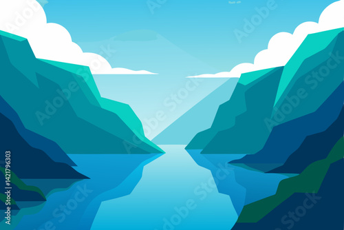 mountain landscape with blue sky