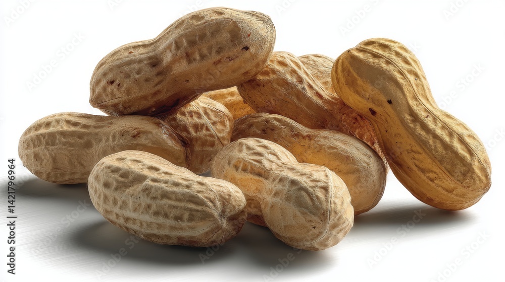 Clean peanuts grouped and isolated on white background. Ideal for package visuals with clipping path. Clean peanuts grouped and isolated on white background. Ideal for package visuals with clipping path.