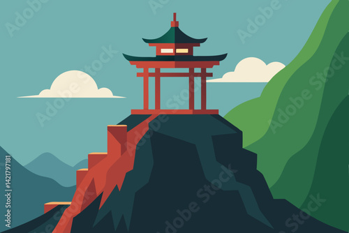 japanese temple in the sky