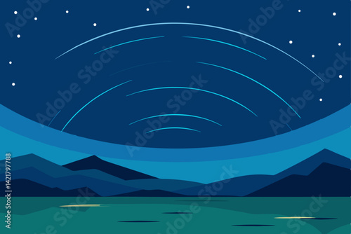 night landscape with stars