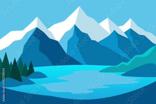 mountain landscape vector illustration