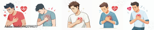 vector of young man having a heartache