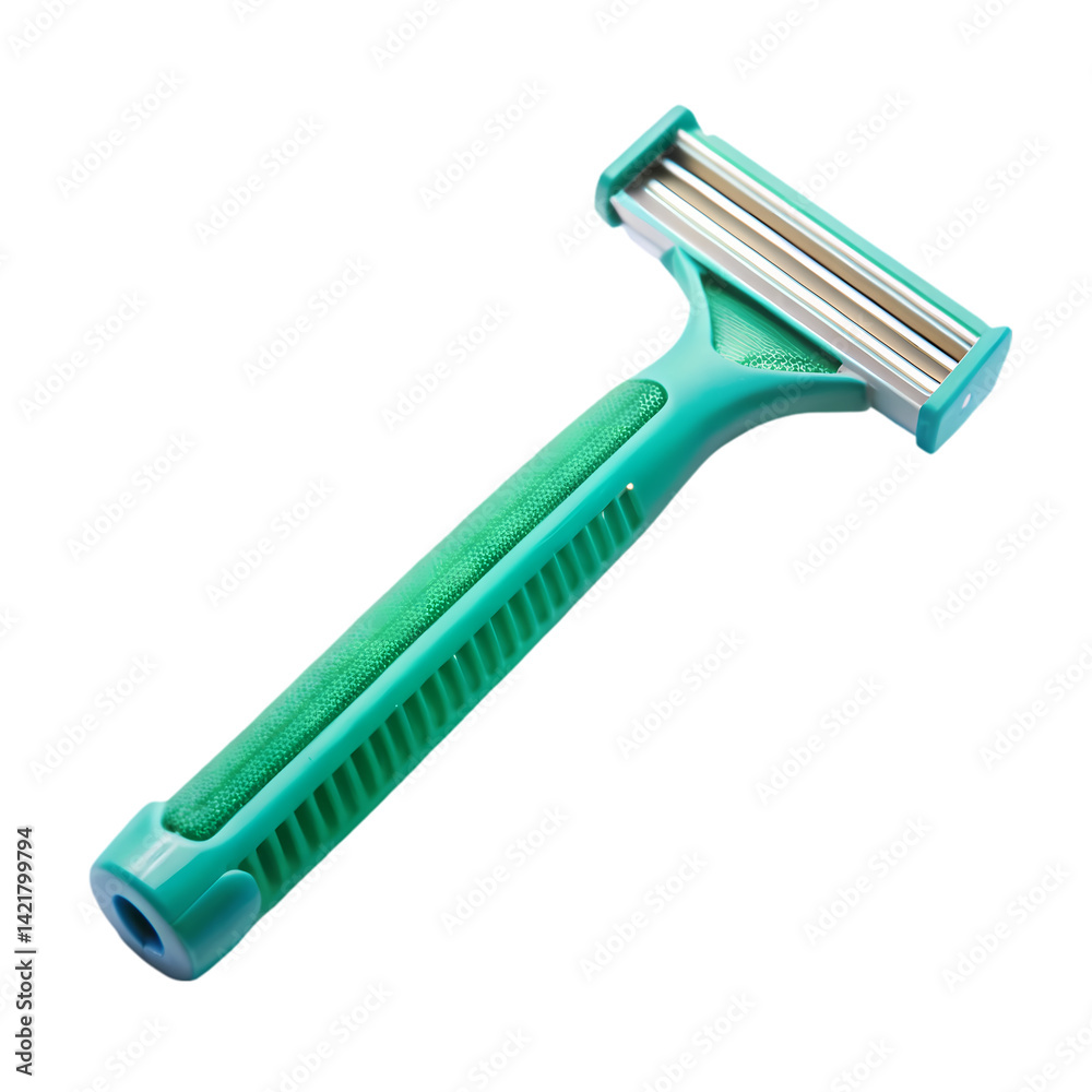 Close-up of a Green Disposable Razor Close-up of a Green Disposable Razor