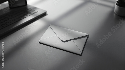a mail beside the laptop