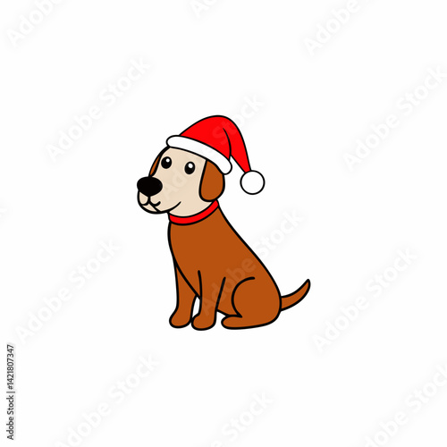 dog in santa hat