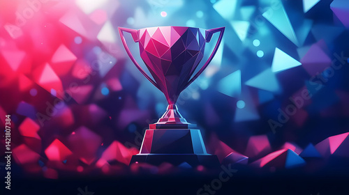 Low Poly Trophy Award Winner Victory Champion Success