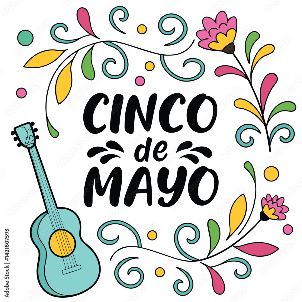 Naklejka premium Festive Cinco de Mayo Celebration Graphic Design