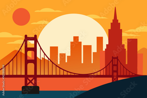 golden gate bridge at sunset