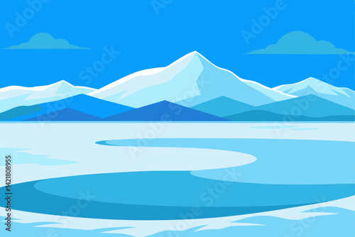 mountain landscape with blue sky