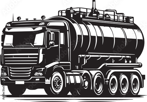 tanker truck icon, tanker truck silhouette vector, truck isolated on white