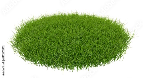 Wallpaper Mural Green grass patch isolated on white background. Torontodigital.ca