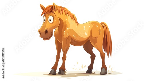 Professional Cartoon Horse Sweating Vector Illustration for Various Projects