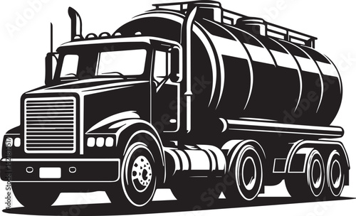 tanker truck icon, tanker truck silhouette vector, truck isolated on white