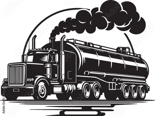 tanker truck icon, tanker truck silhouette vector, truck isolated on white