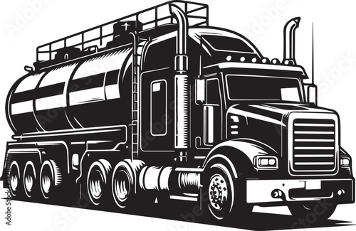 tanker truck icon, tanker truck silhouette vector, truck isolated on white