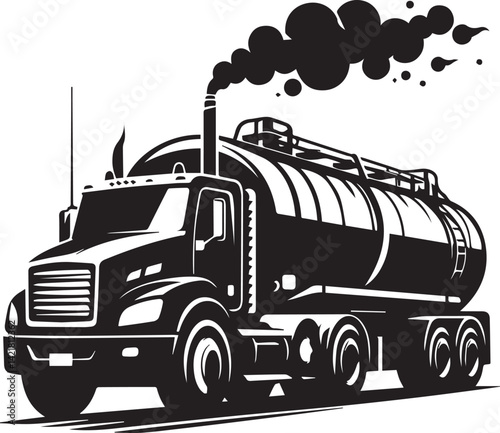 tanker truck icon, tanker truck silhouette vector, truck isolated on white