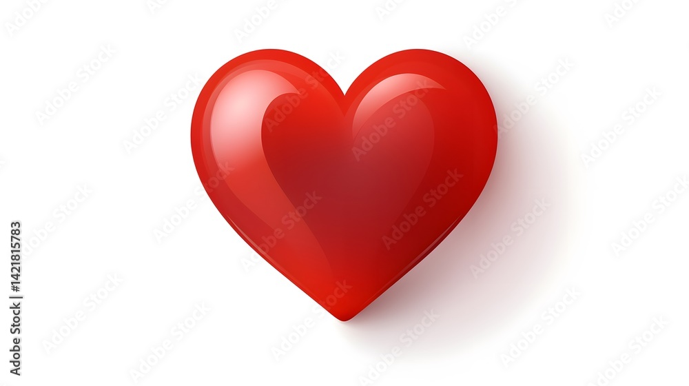Red Heart Shape Icon Symbolizing Love in Professional Adobe Stock Photo Quality