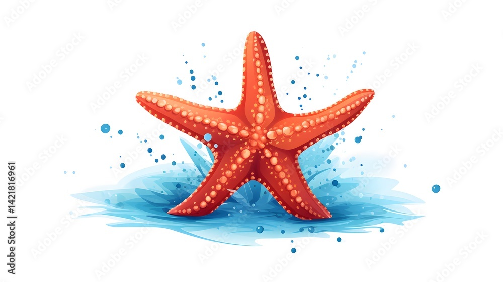 Regeneration in Starfish: Detailed Vector Illustration for Scientific and Educational Purposes Regeneration in Starfish: Detailed Vector Illustration for Scientific and Educational Purposes