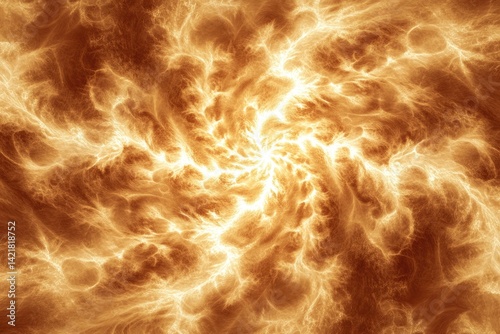 Abstract fiery spiral explosion