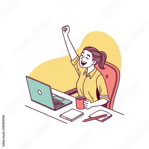excitement of a women for successive online small business 